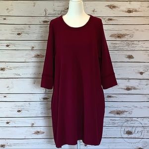ALTAR’D STATE BURGUNDY DRESS WITH POCKETS